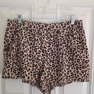 H&M Leopard Print Shorts in Tan and Black